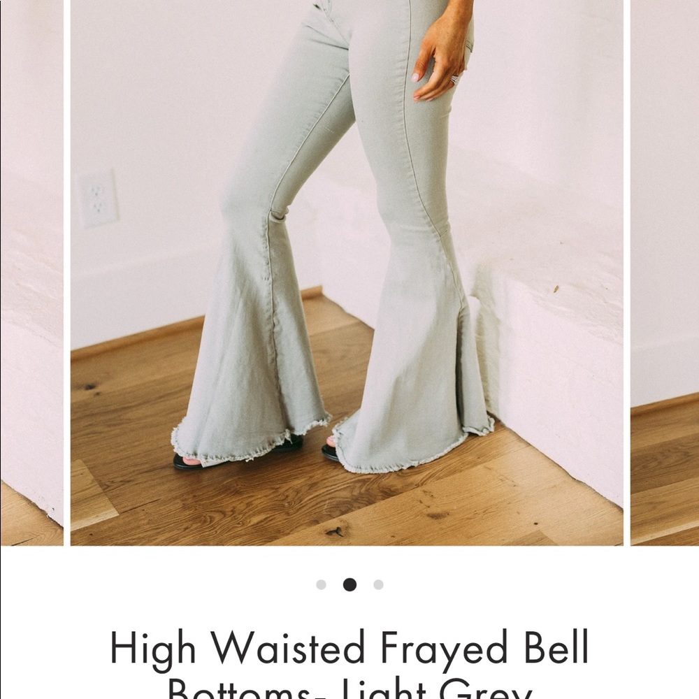 Light-Grey High-Waisted bell bottoms